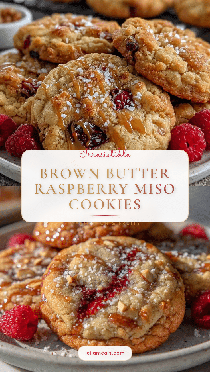 Brown Butter Raspberry Miso Cookies recipe