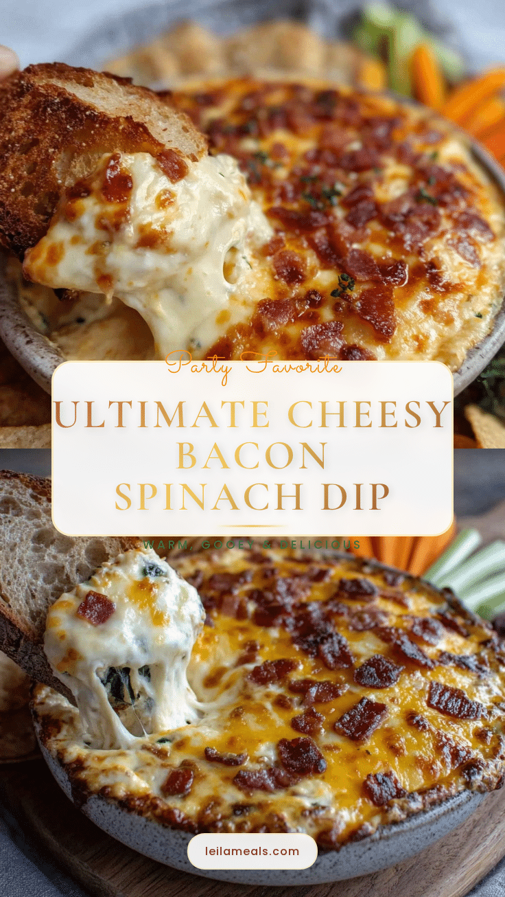 cheesy bacon spinach dip recipe