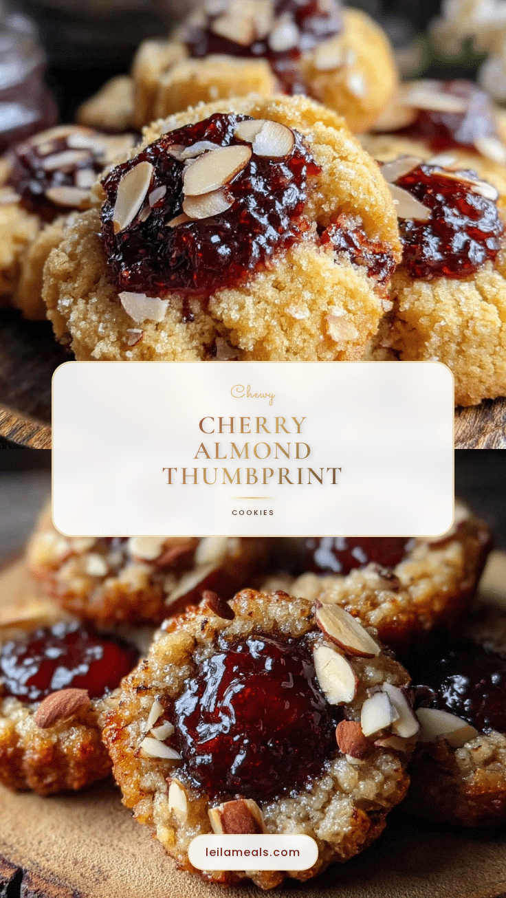 chewy cherry almond thumbprint cookies recipe