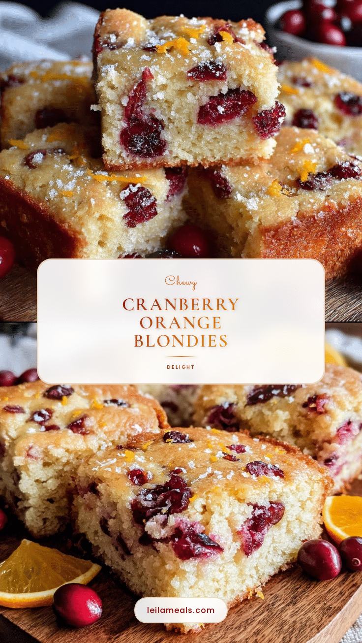 chewy cranberry orange blondies recipe