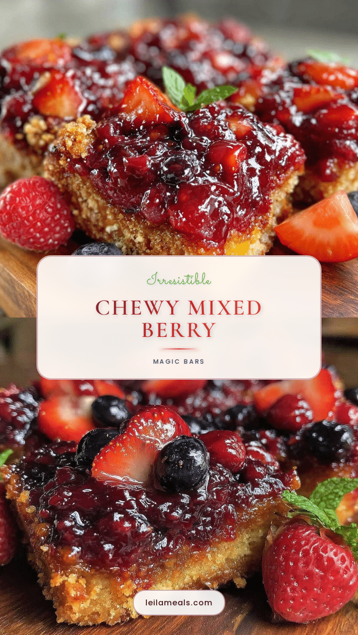 chewy mixed berry magic bars recipe
