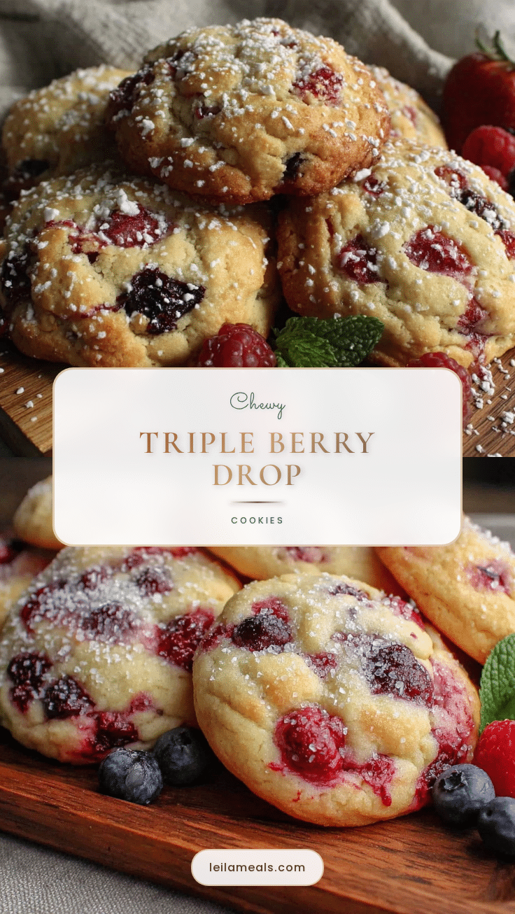 chewy triple berry drop cookies recipe