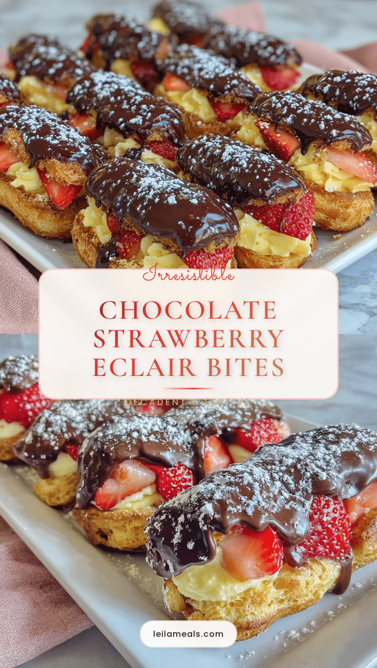 Chocolate-Covered Strawberry Eclair Bites recipe
