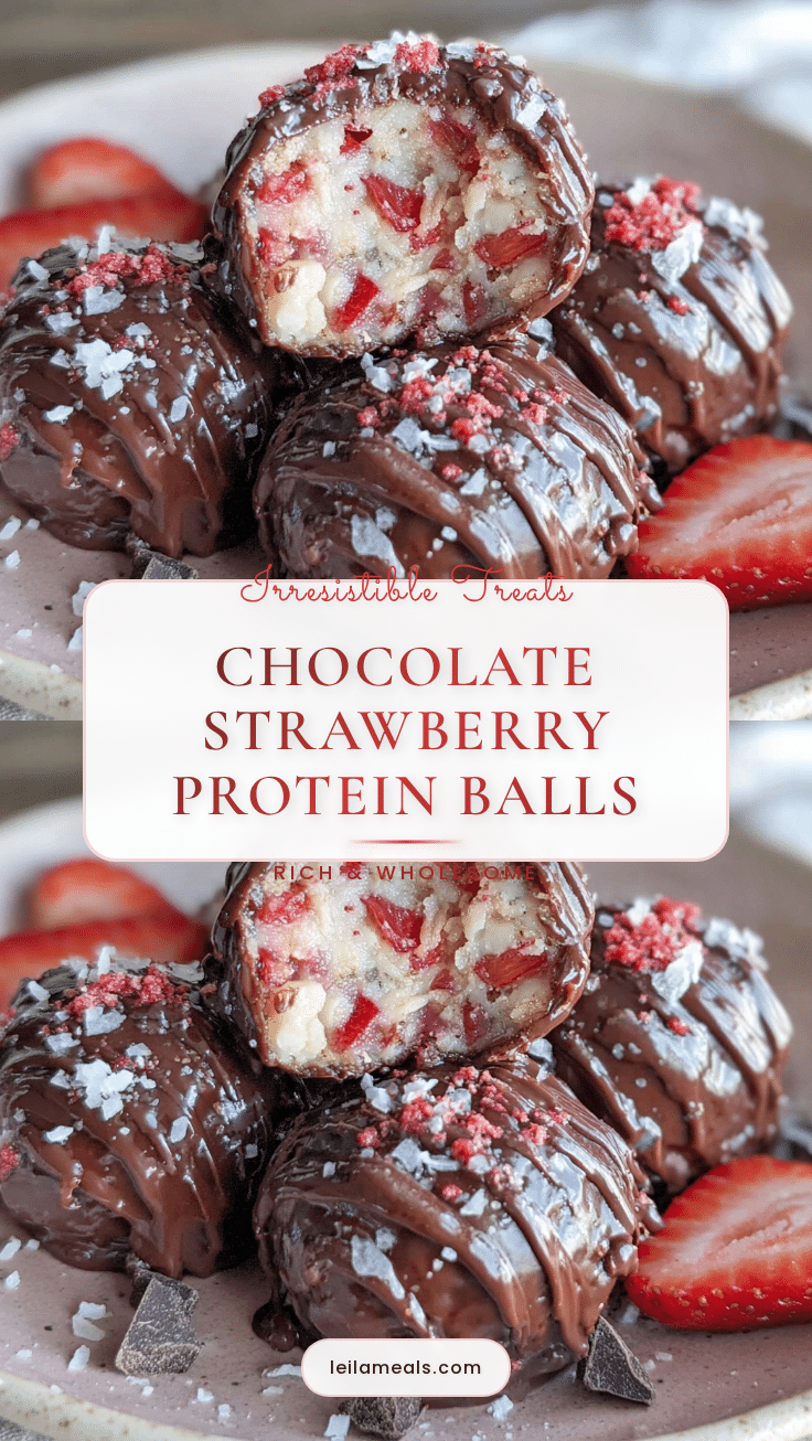 Chocolate-Covered Strawberry Protein Balls recipe