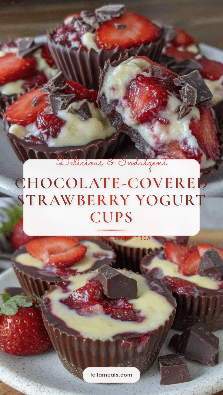 Chocolate-Covered Strawberry Yogurt Cups recipe