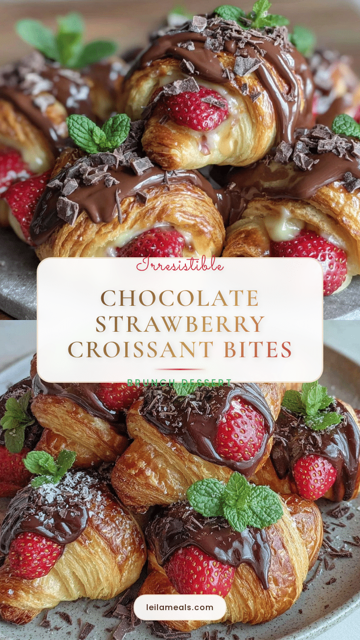 Chocolate-Dipped Strawberry Croissant Bites recipe