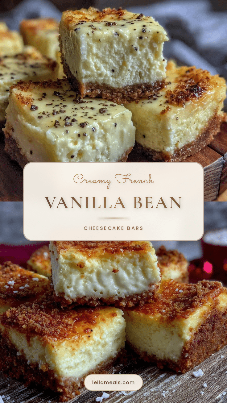 Creamy French Vanilla Bean Cheesecake Bars recipe