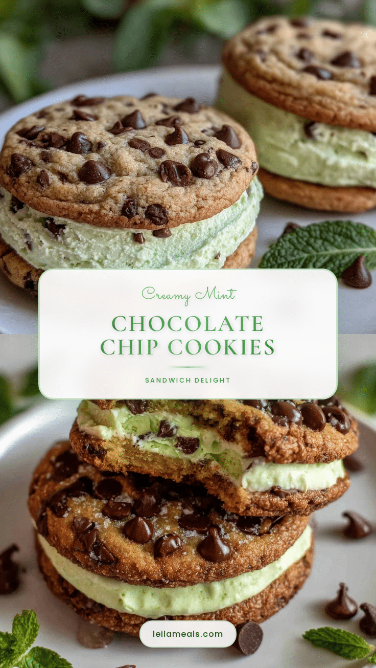 creamy mint chocolate chip sandwich cookies recipe