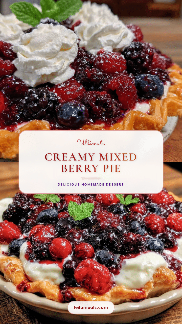 Creamy Mixed Berry Cream Pie recipe