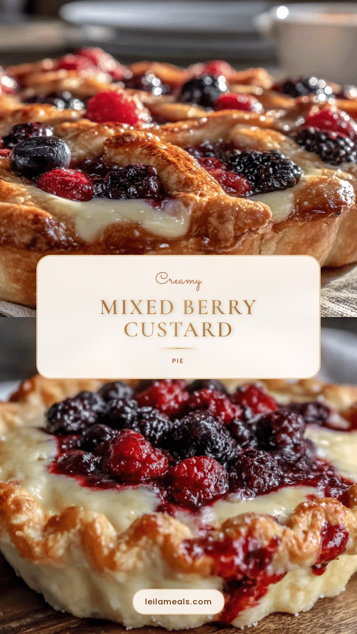 creamy mixed berry custard pie recipe