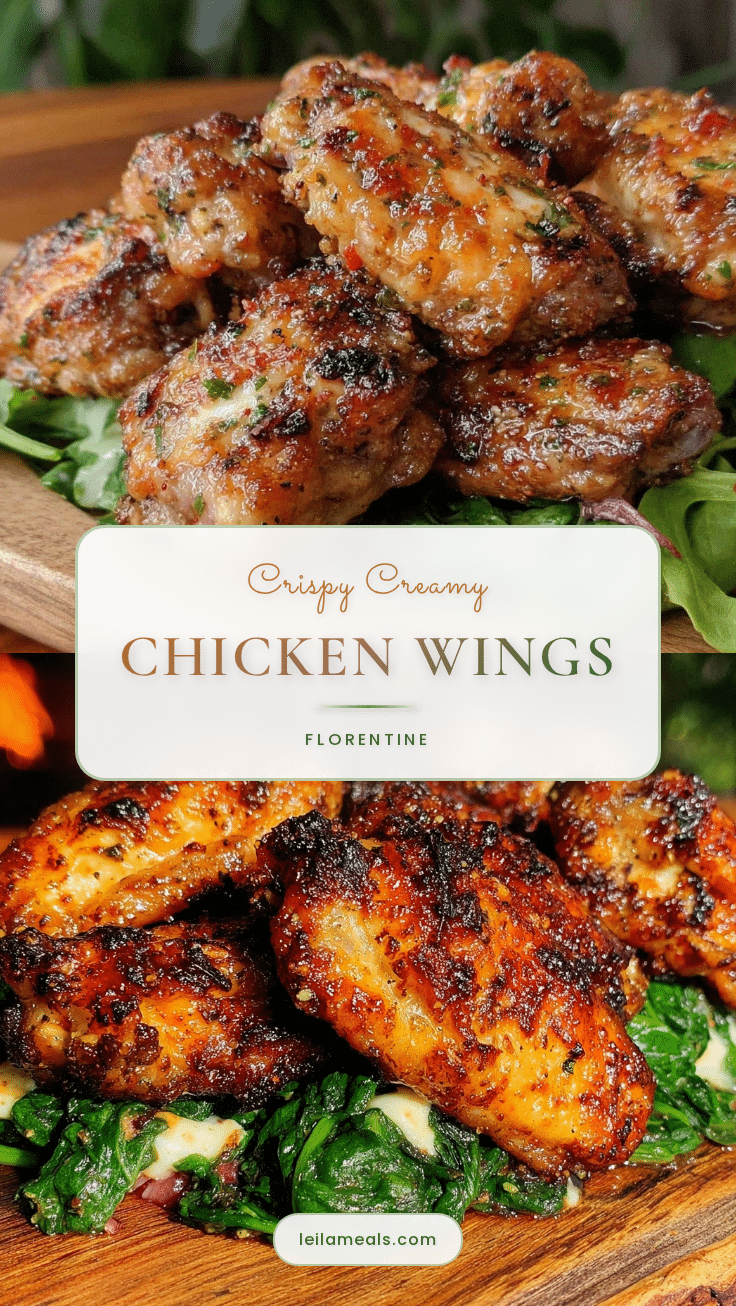 crispy creamy chicken wings florentine recipe