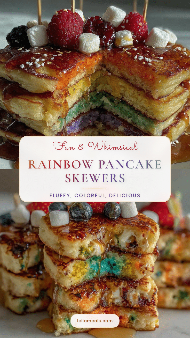 Dr. Seuss Rainbow Pancake Skewers recipe