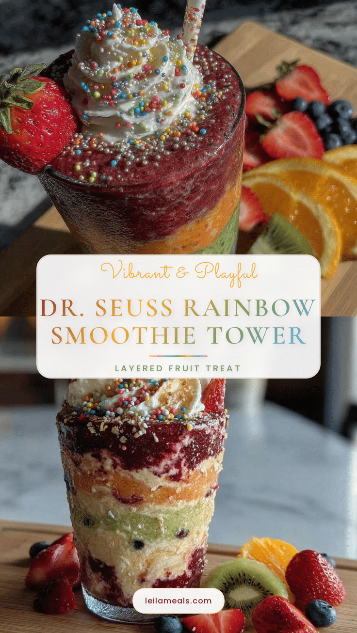 Dr. Seuss Rainbow Smoothie Tower recipe