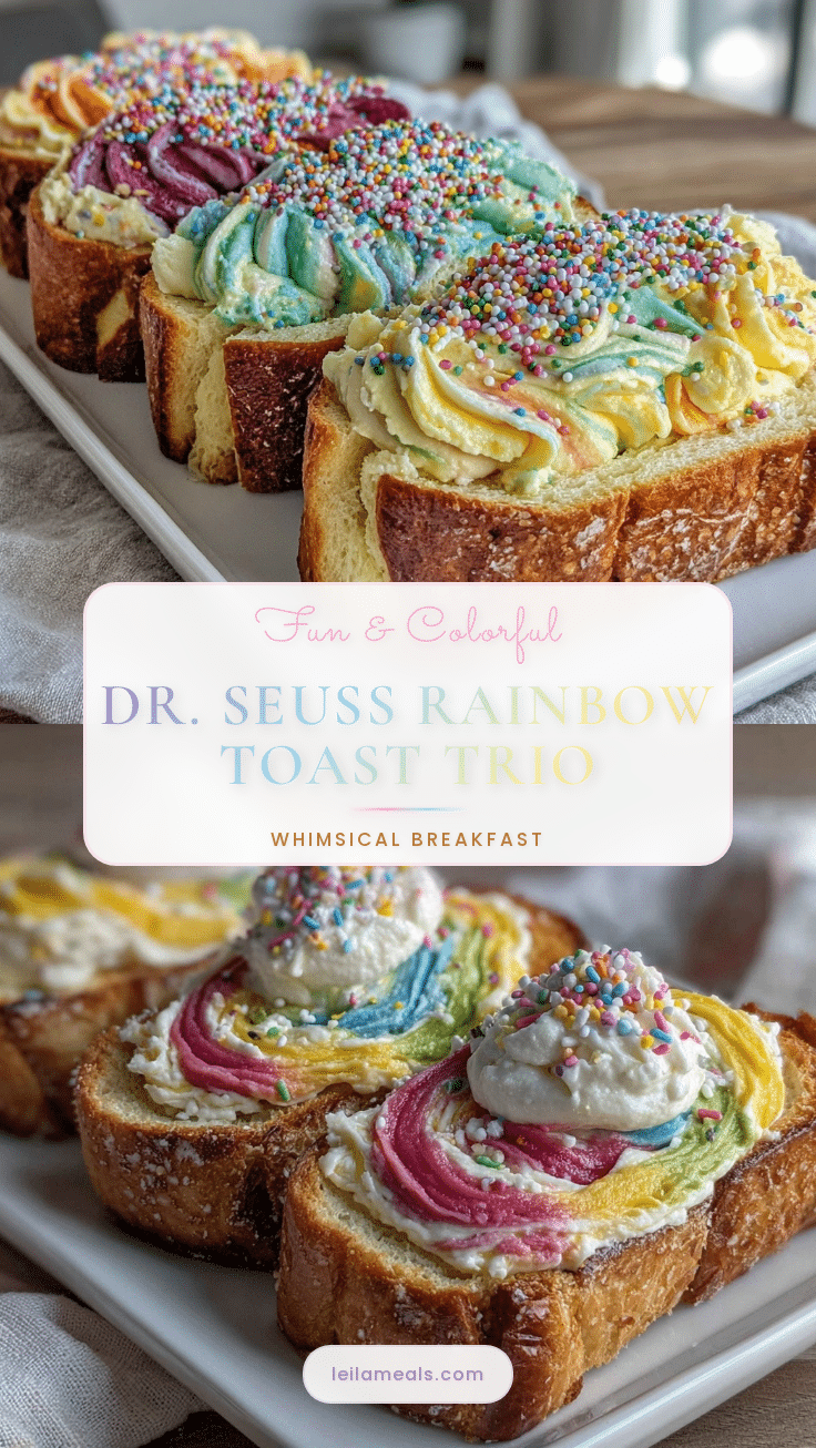 Dr. Seuss Rainbow Toast Trio recipe