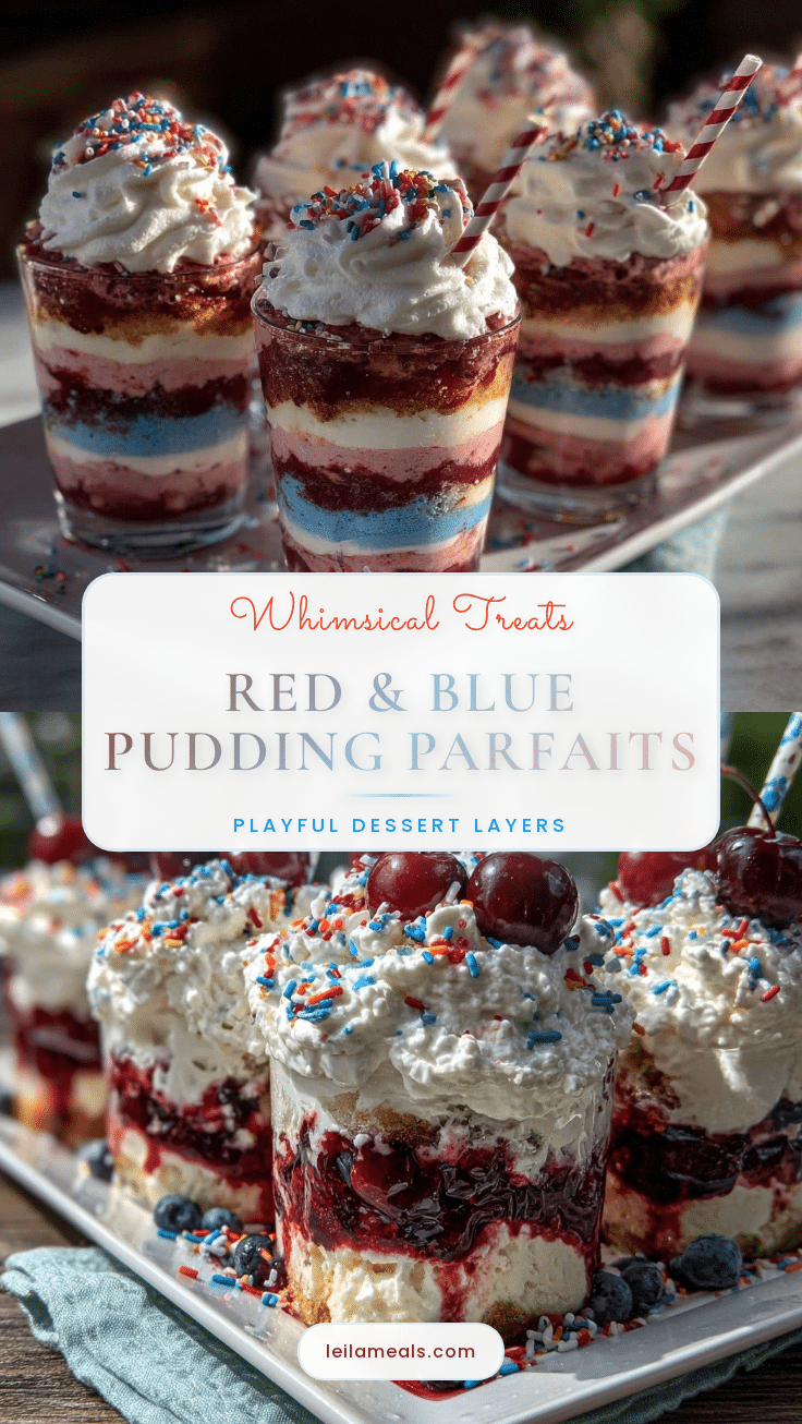 Dr. Seuss Red & Blue Pudding Parfaits recipe