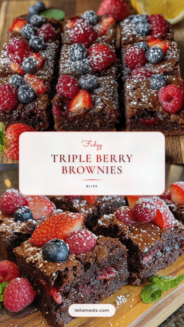 fudgy triple berry brownies recipe