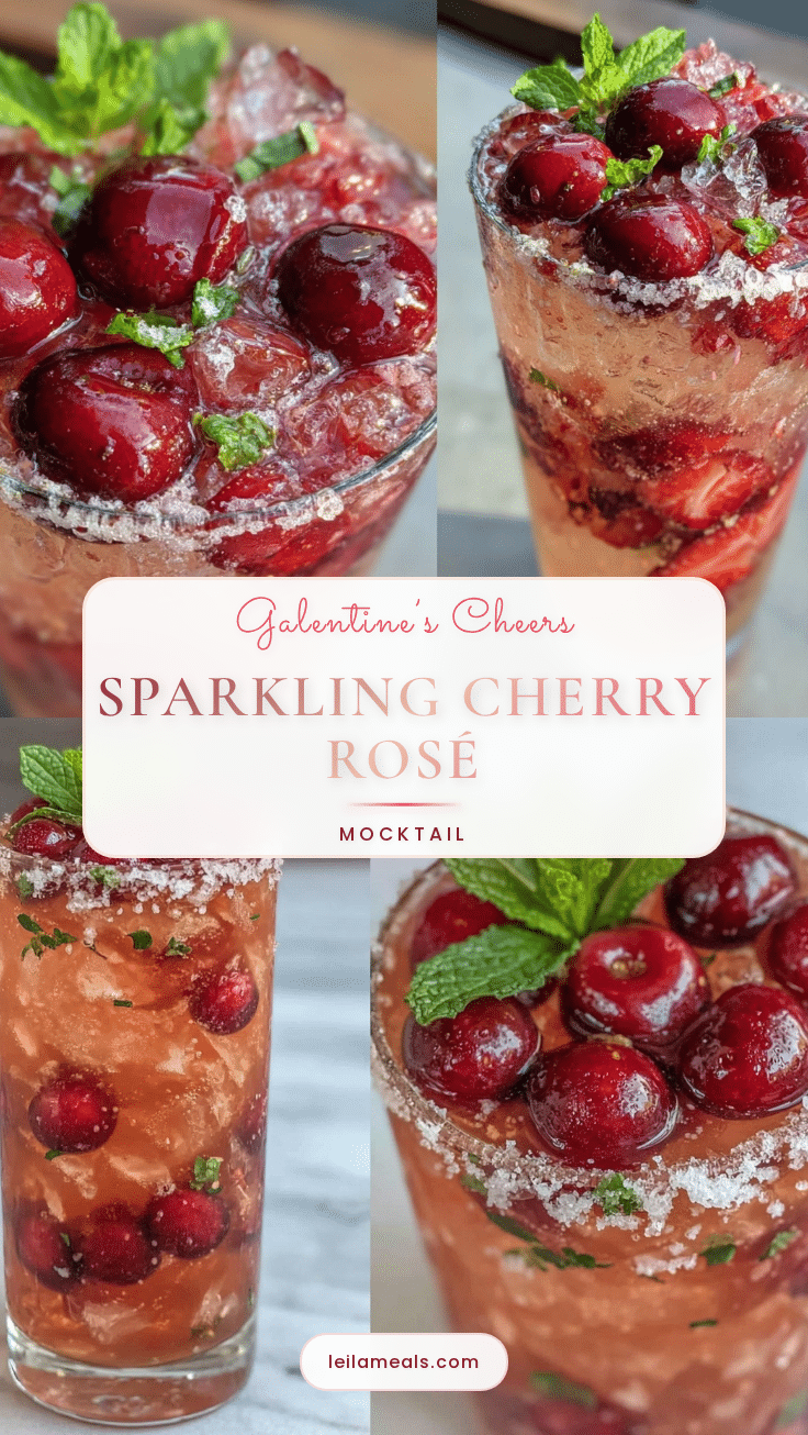 Galentine’s Cherry Rosé Mocktail recipe