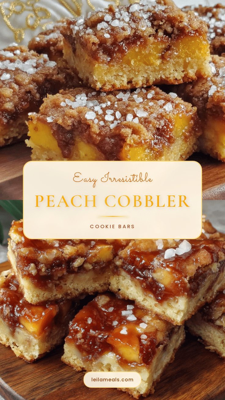 peach cobbler cookie bars recipe