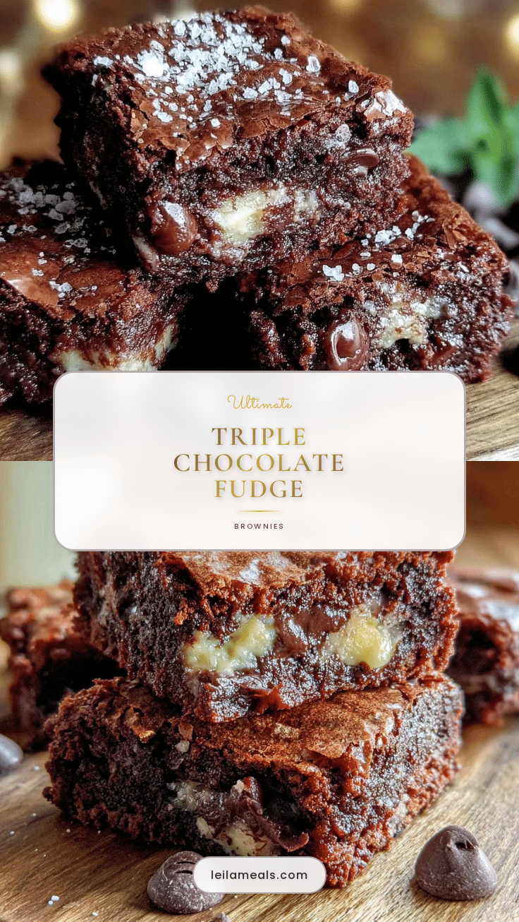 triple chocolate fudge brownies recipe
