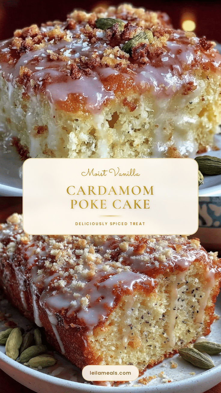 vanilla cardamom poke cake recipe