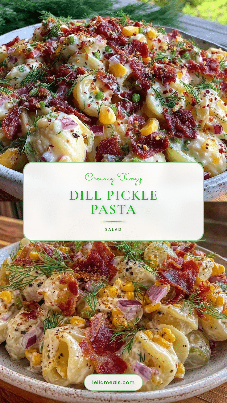 creamy dill pickle pasta salad recipe