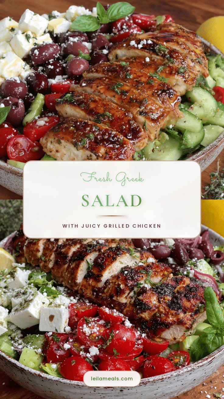 fresh greek salad with grilled chicken recipe