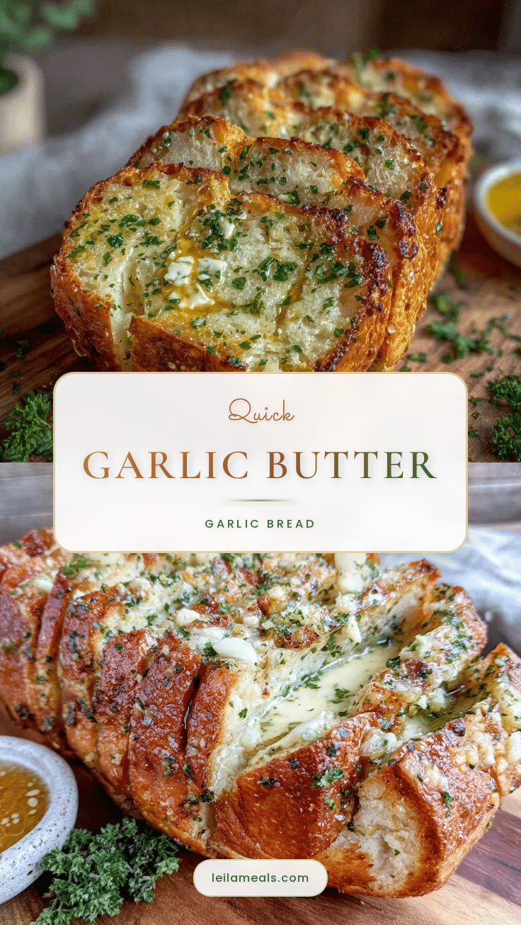 quick garlic butter garlic bread recipe