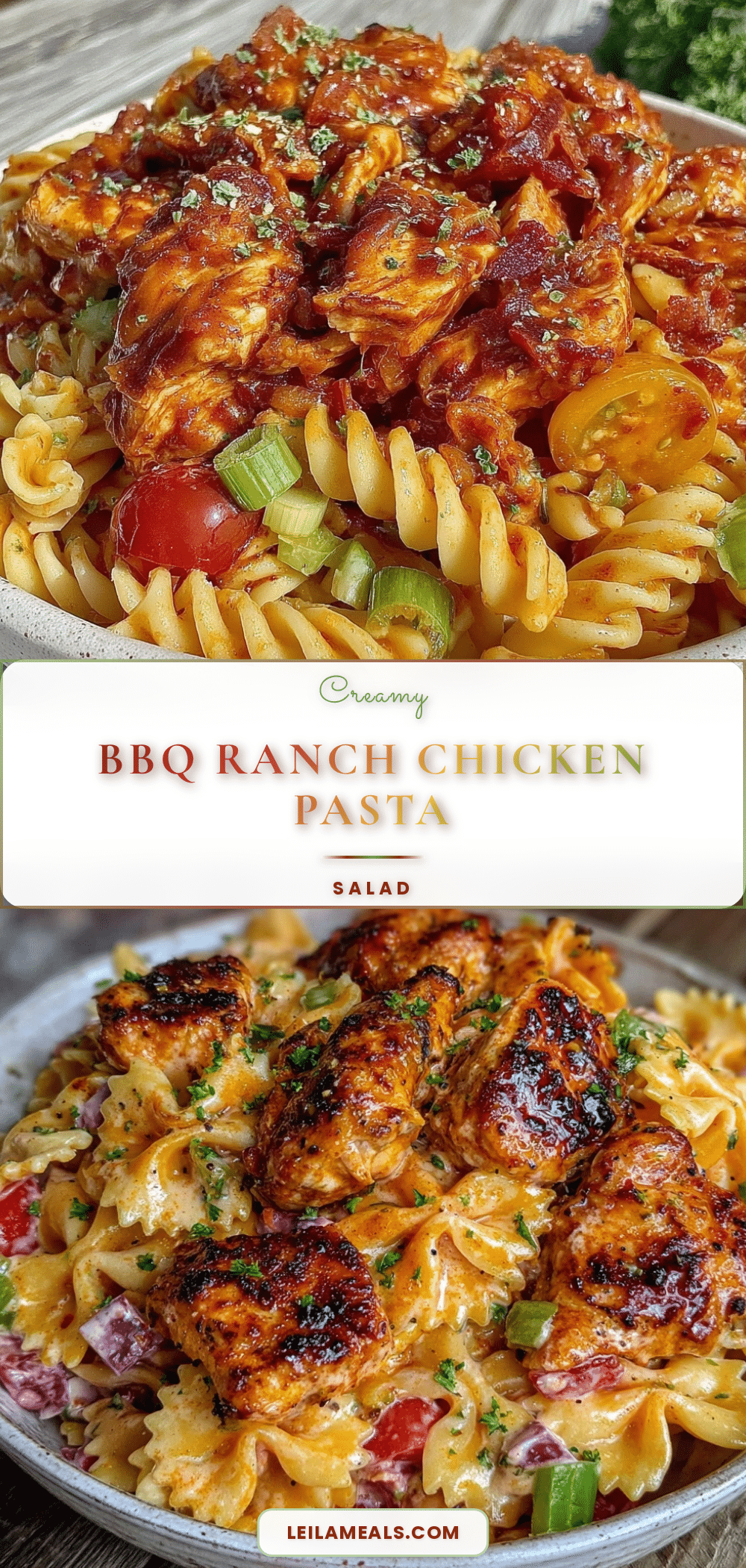 BBQ Ranch Chicken Pasta Salad recipe