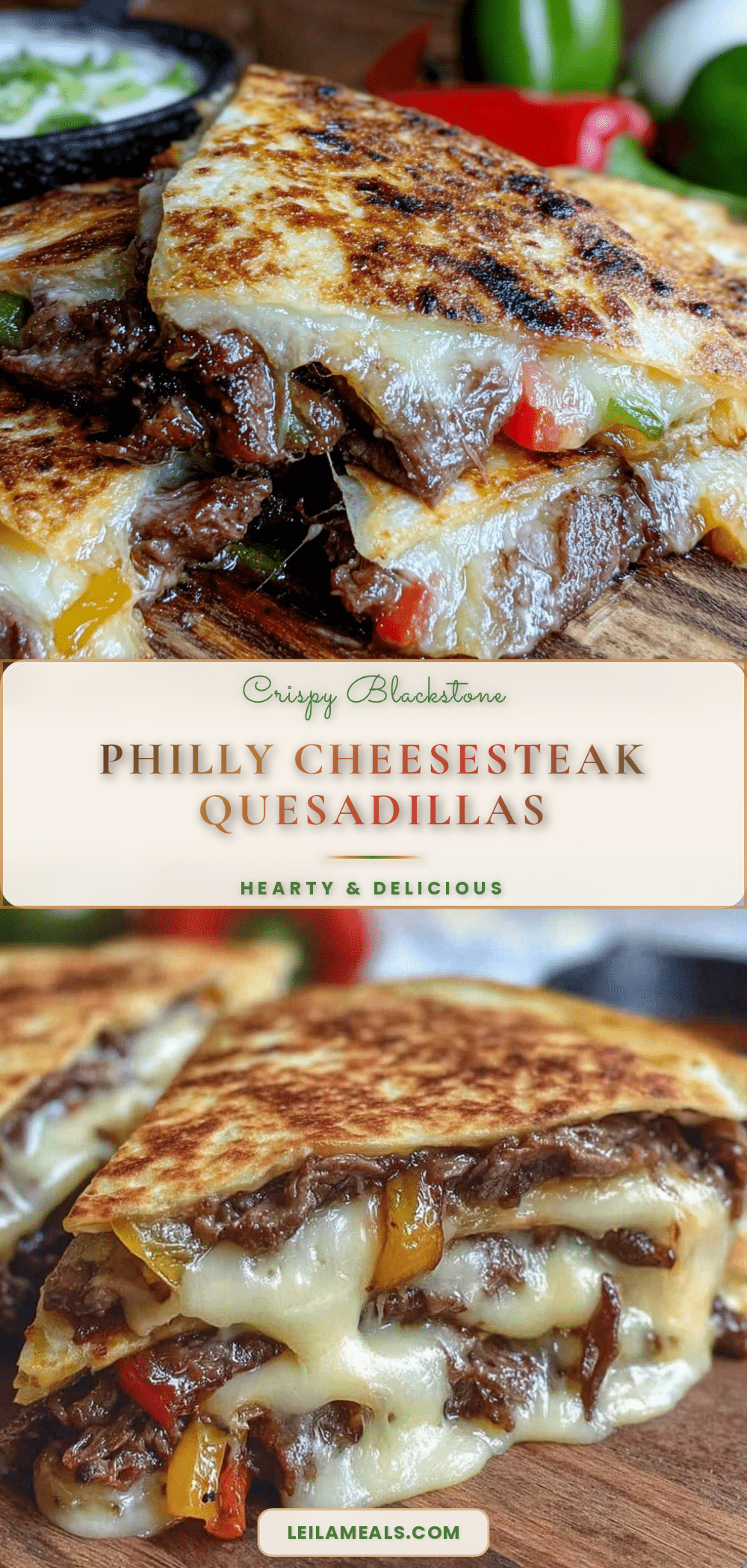 Blackstone Philly Cheesesteak Quesadillas recipe