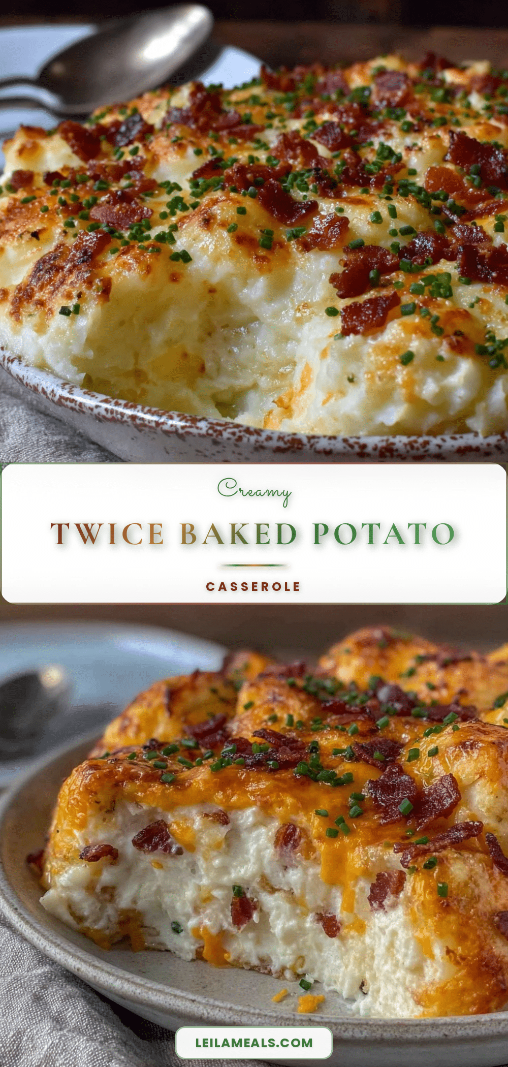 creamy twice baked potato casserole recipe