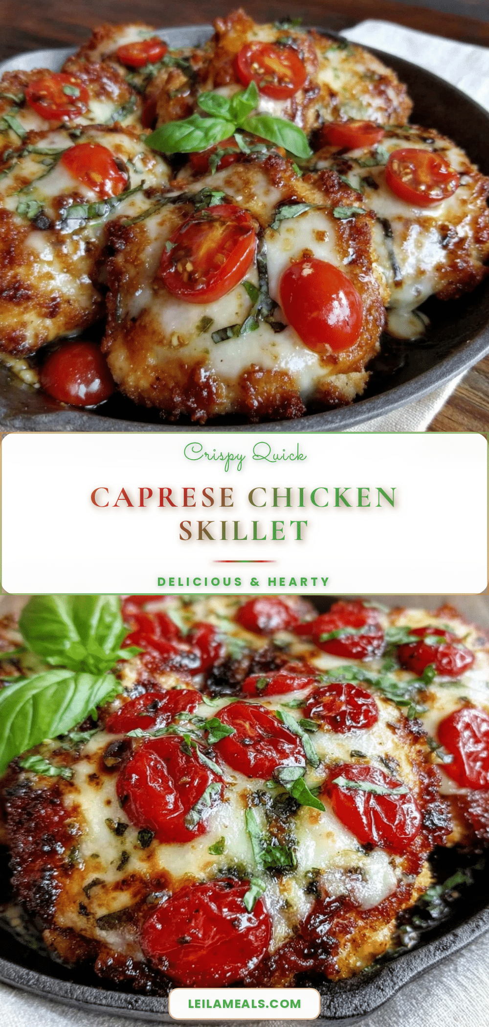 crispy quick caprese chicken skillet recipe