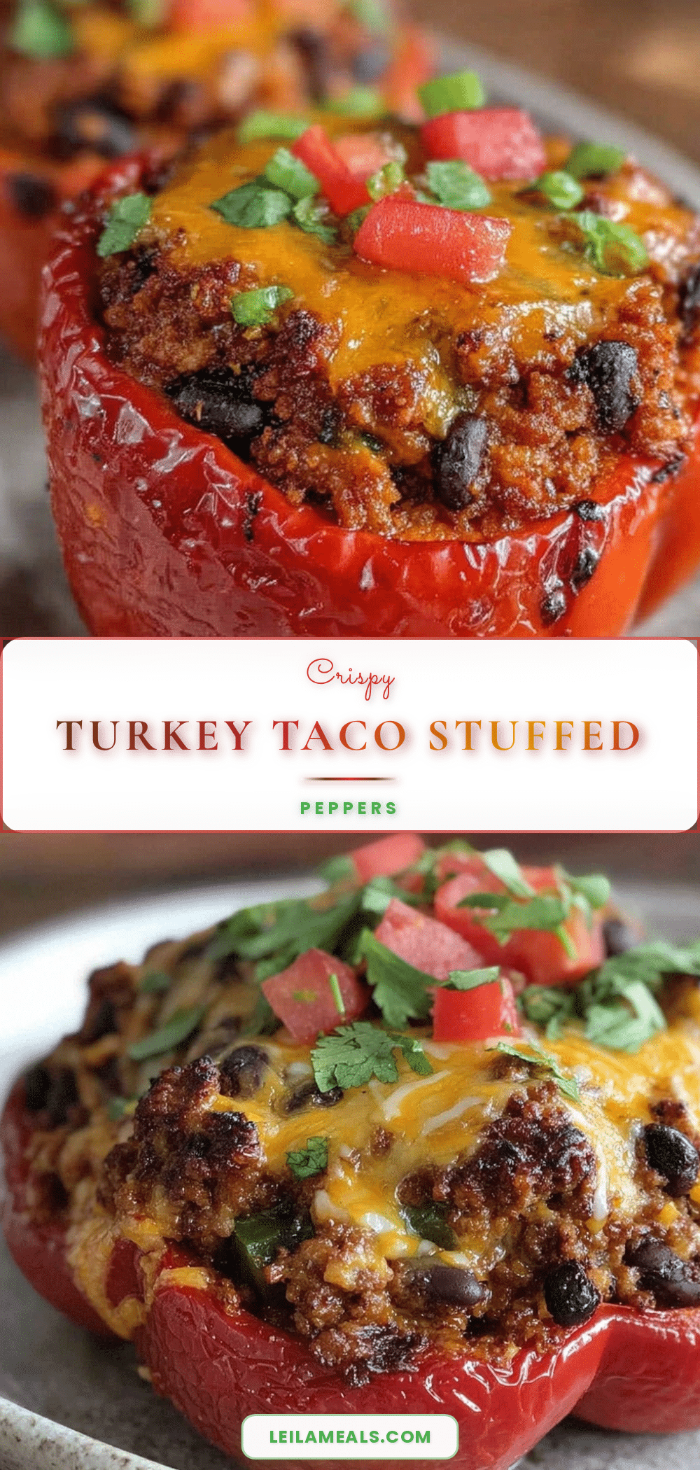 crispy turkey taco stuffed peppers recipe