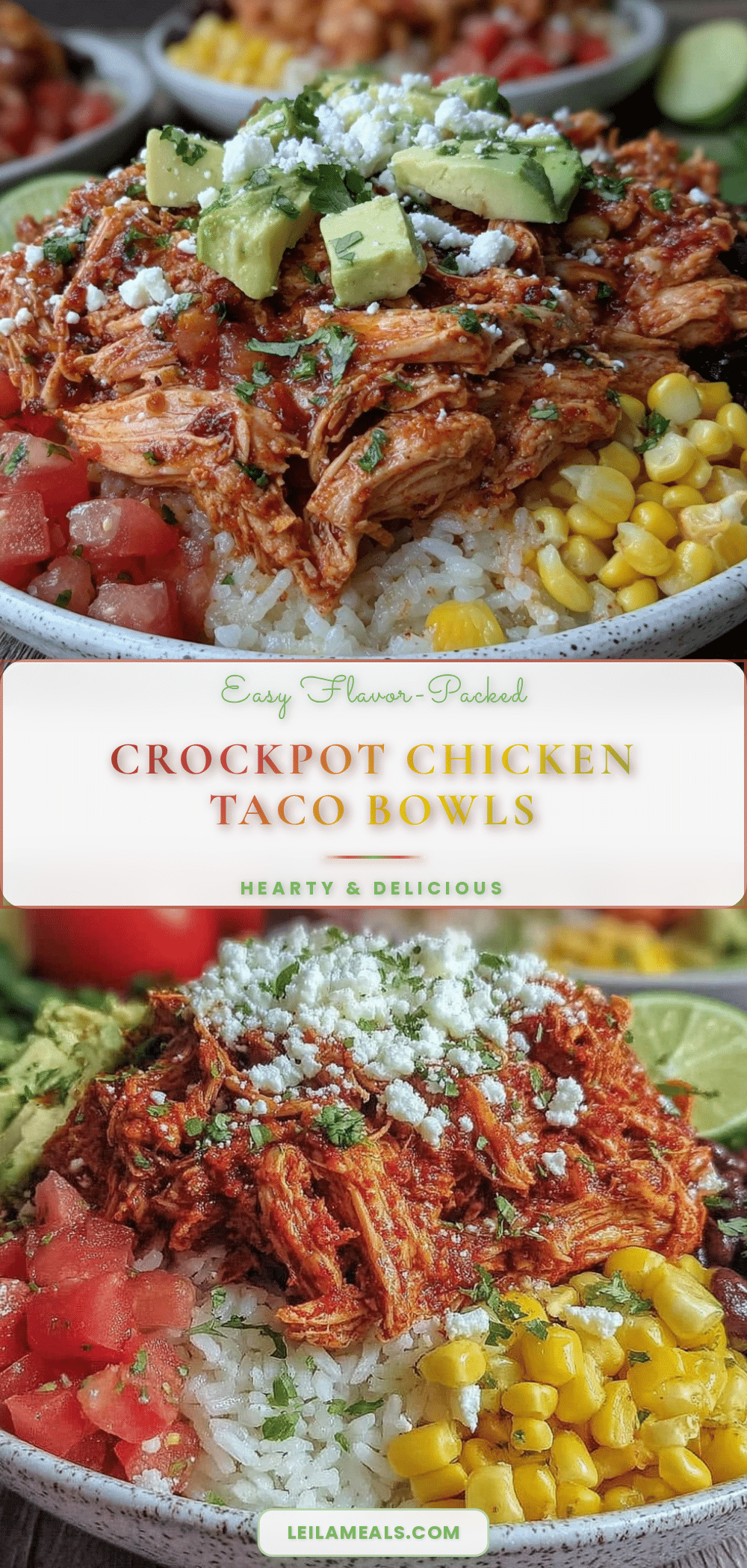 crockpot chicken taco bowls recipe