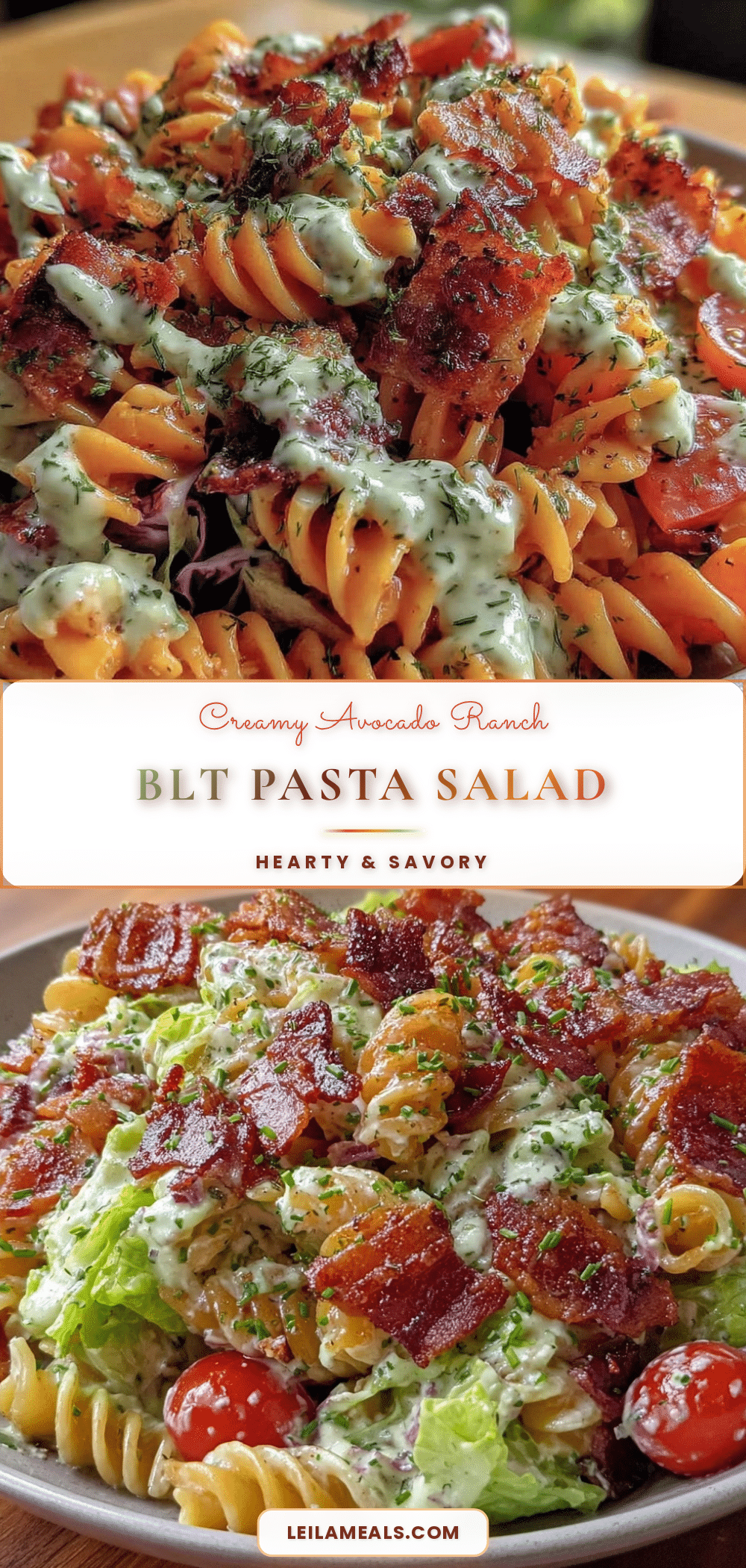 Easy Creamy BLT Pasta Salad recipe