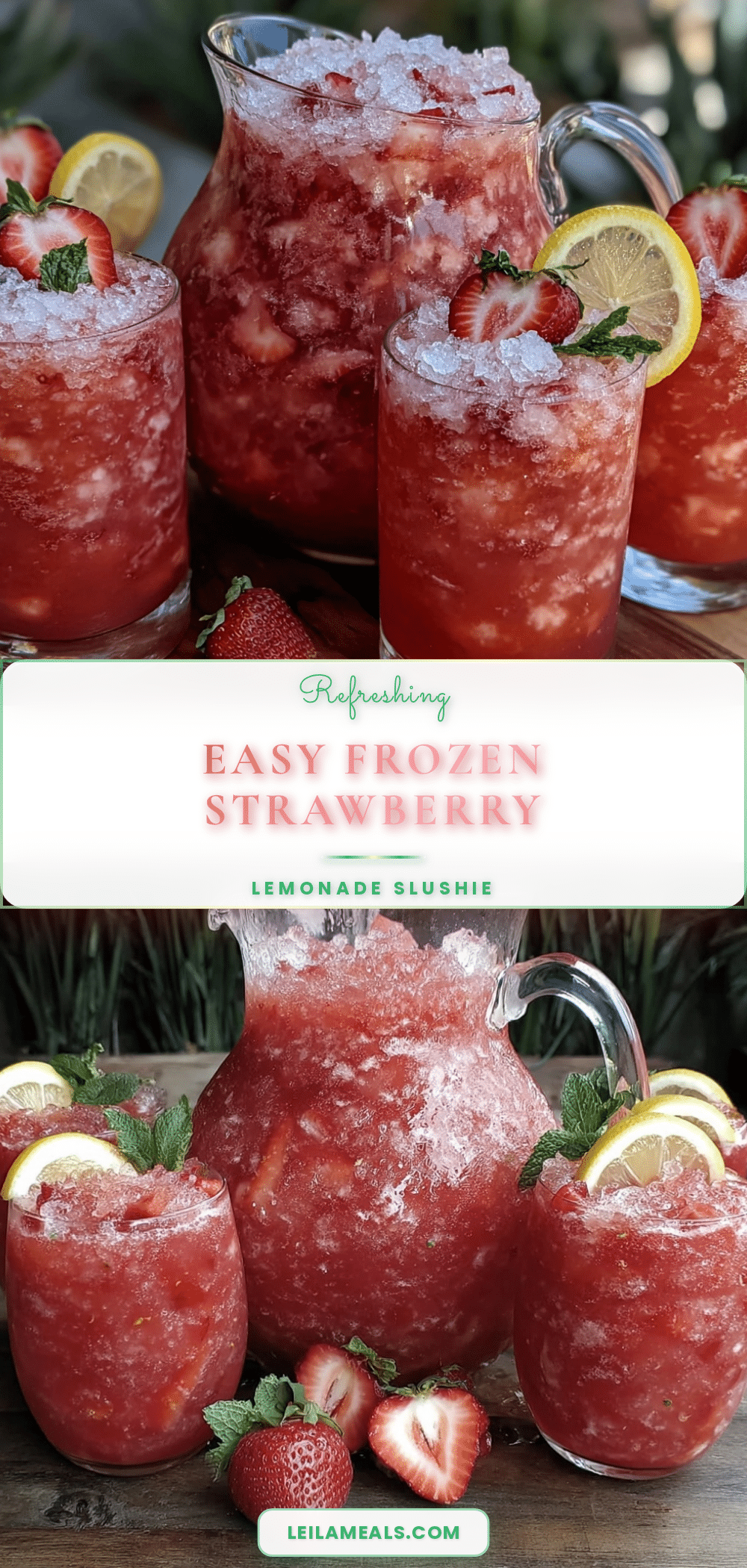 easy frozen strawberry lemonade slushie recipe