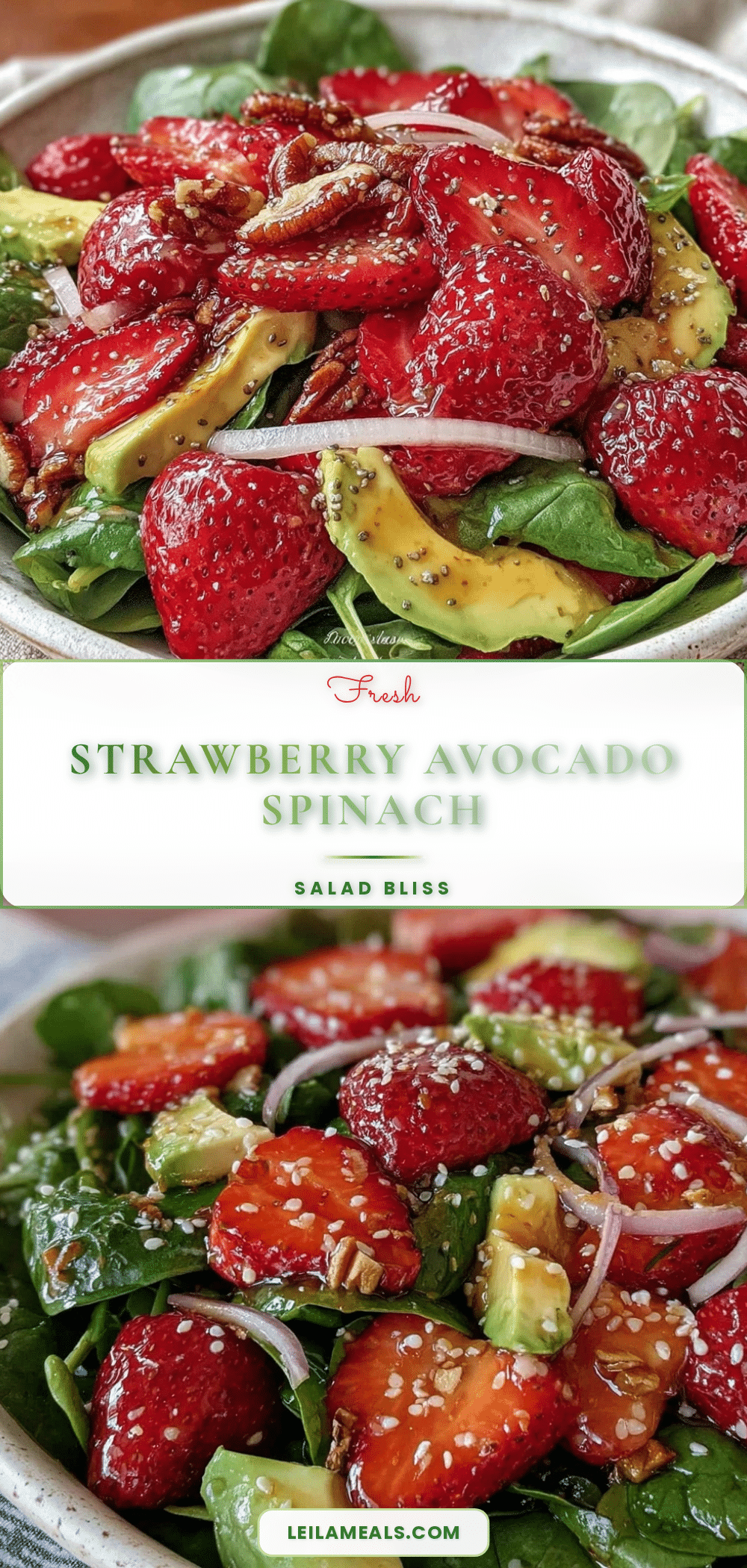 fresh strawberry avocado spinach salad recipe