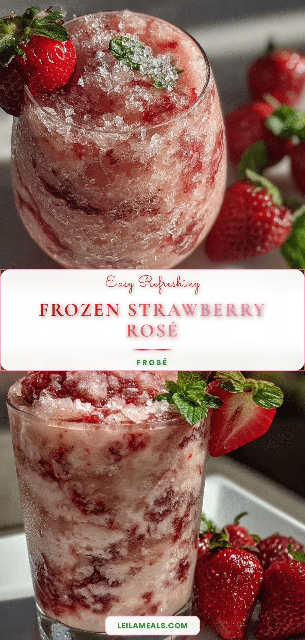 frozen strawberry rosé frosé recipe