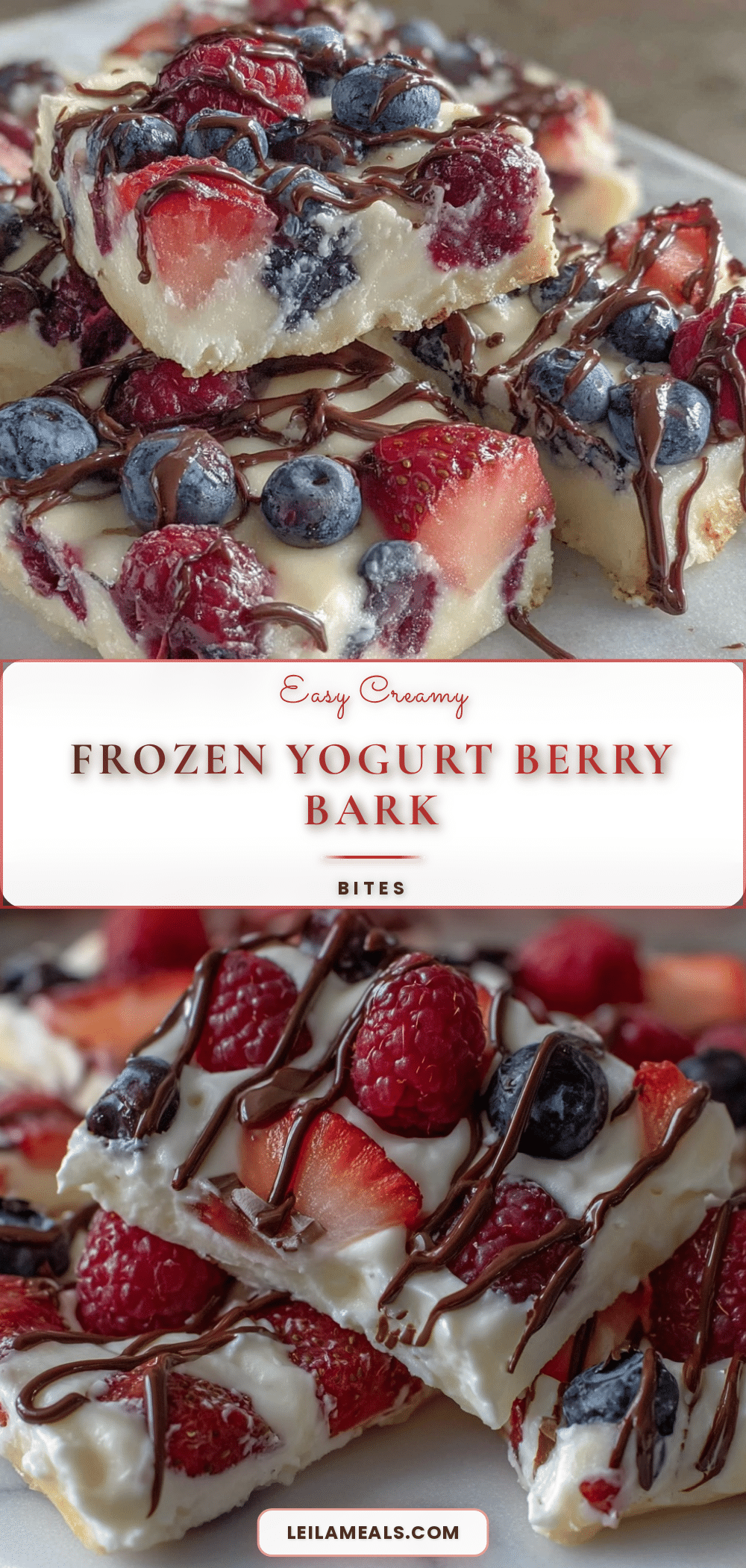 frozen yogurt berry bark bites recipe