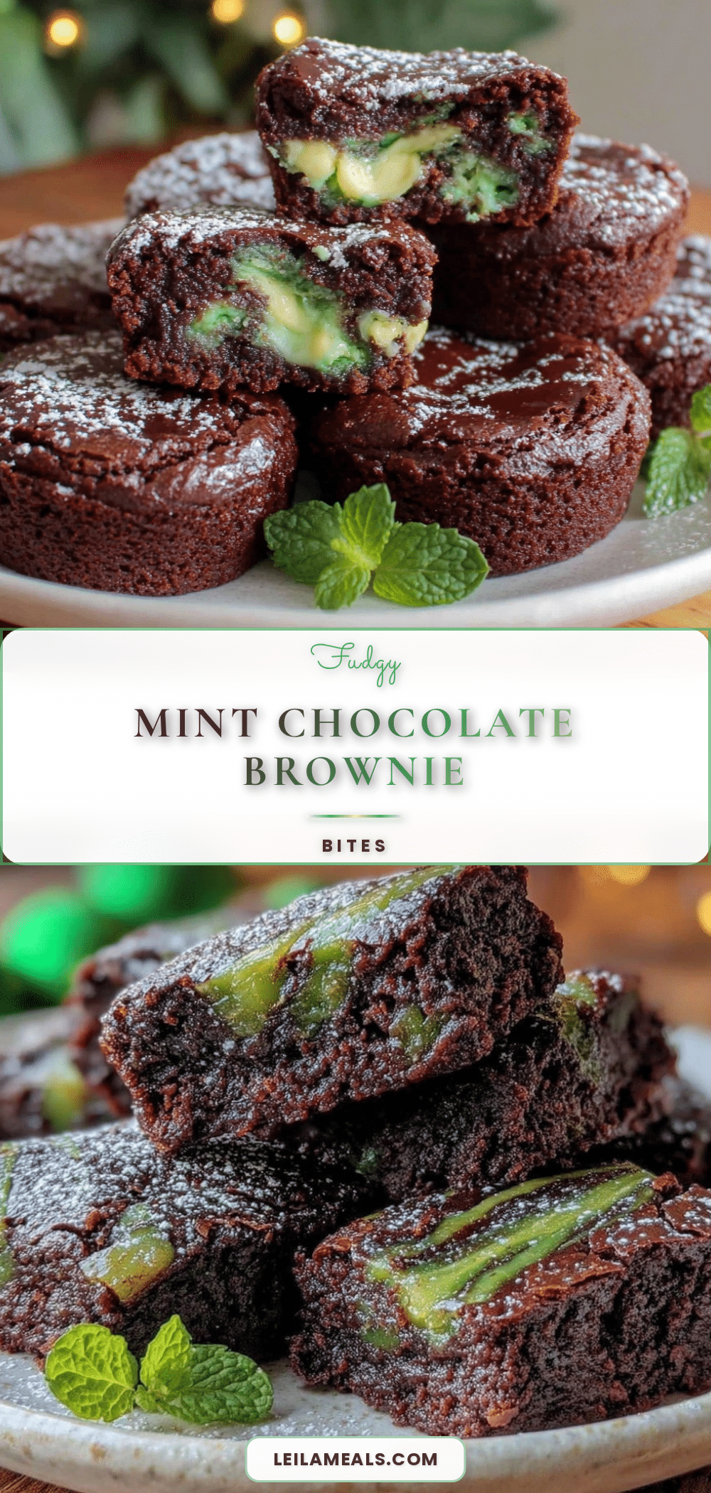 fudgy mint chocolate brownie bites recipe