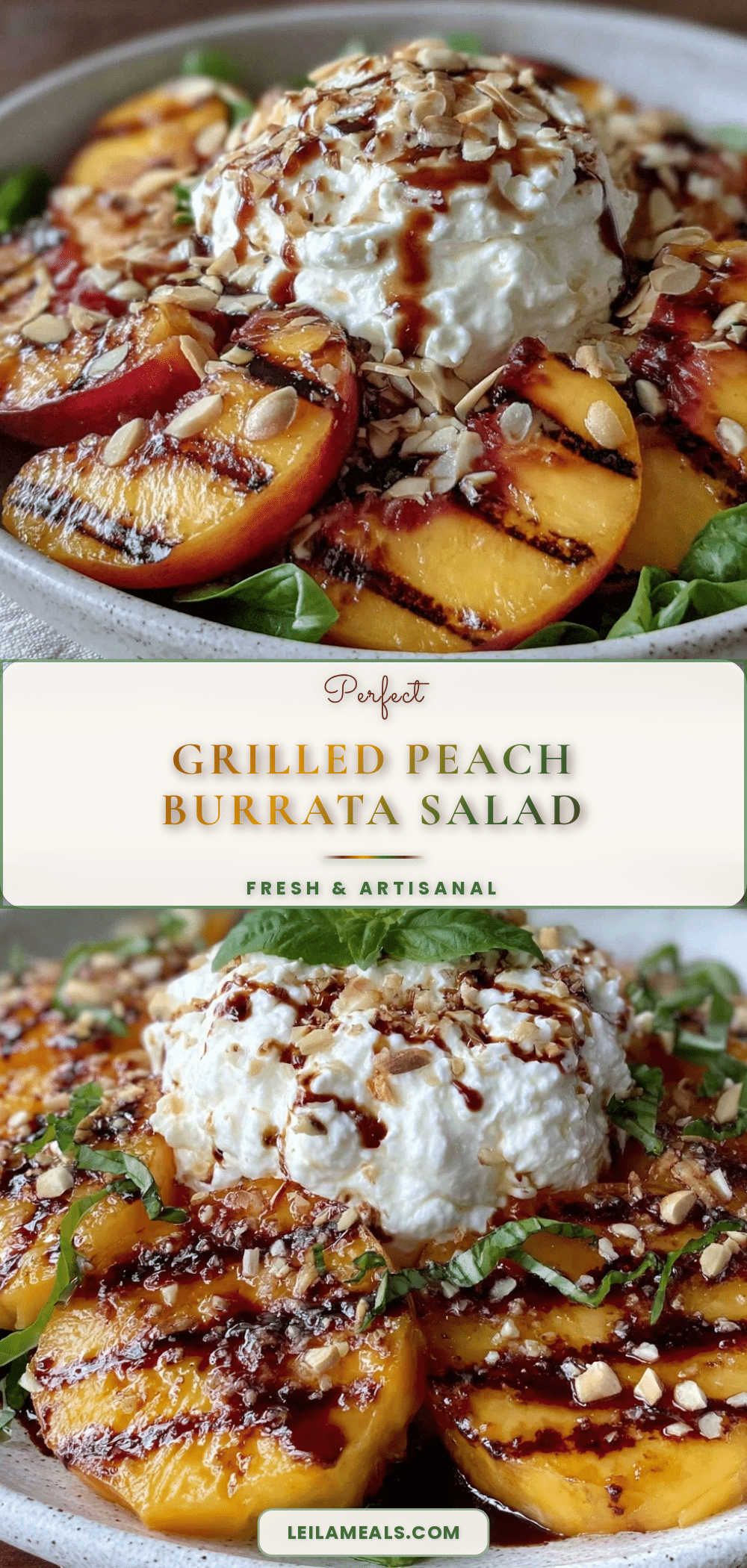 grilled peach burrata salad recipe