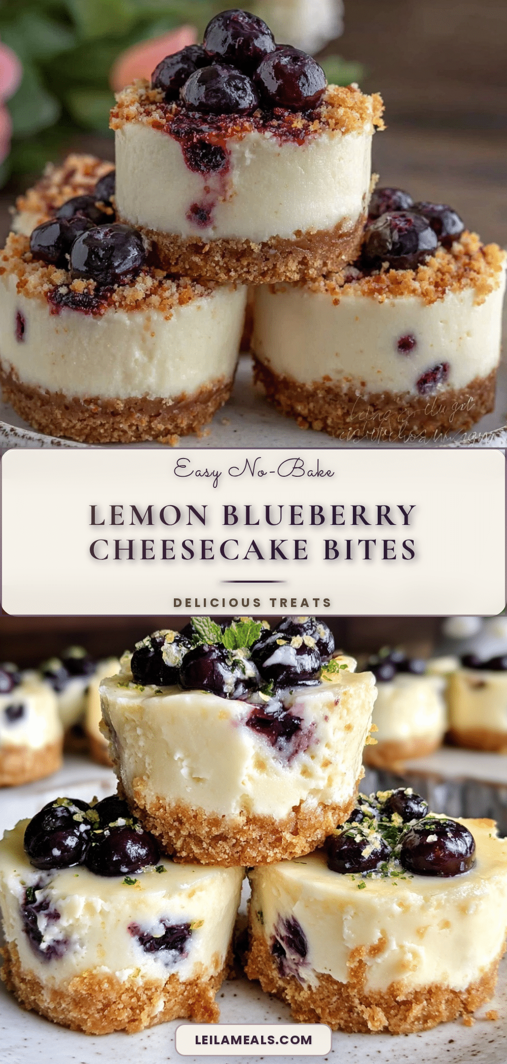 lemon blueberry cheesecake bites recipe