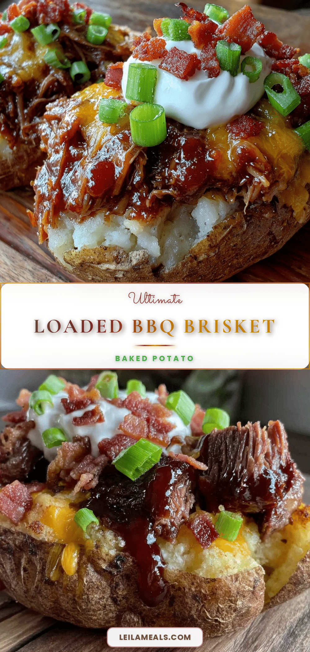 loaded BBQ brisket baked potato recipe