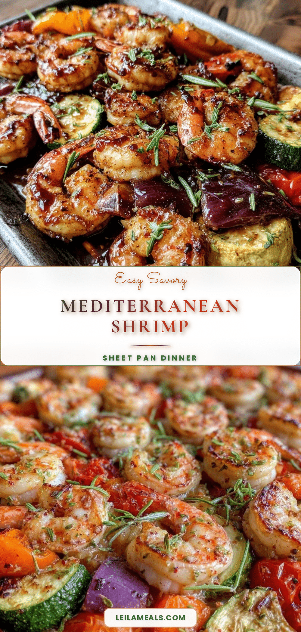 Mediterranean shrimp sheet pan dinner recipe