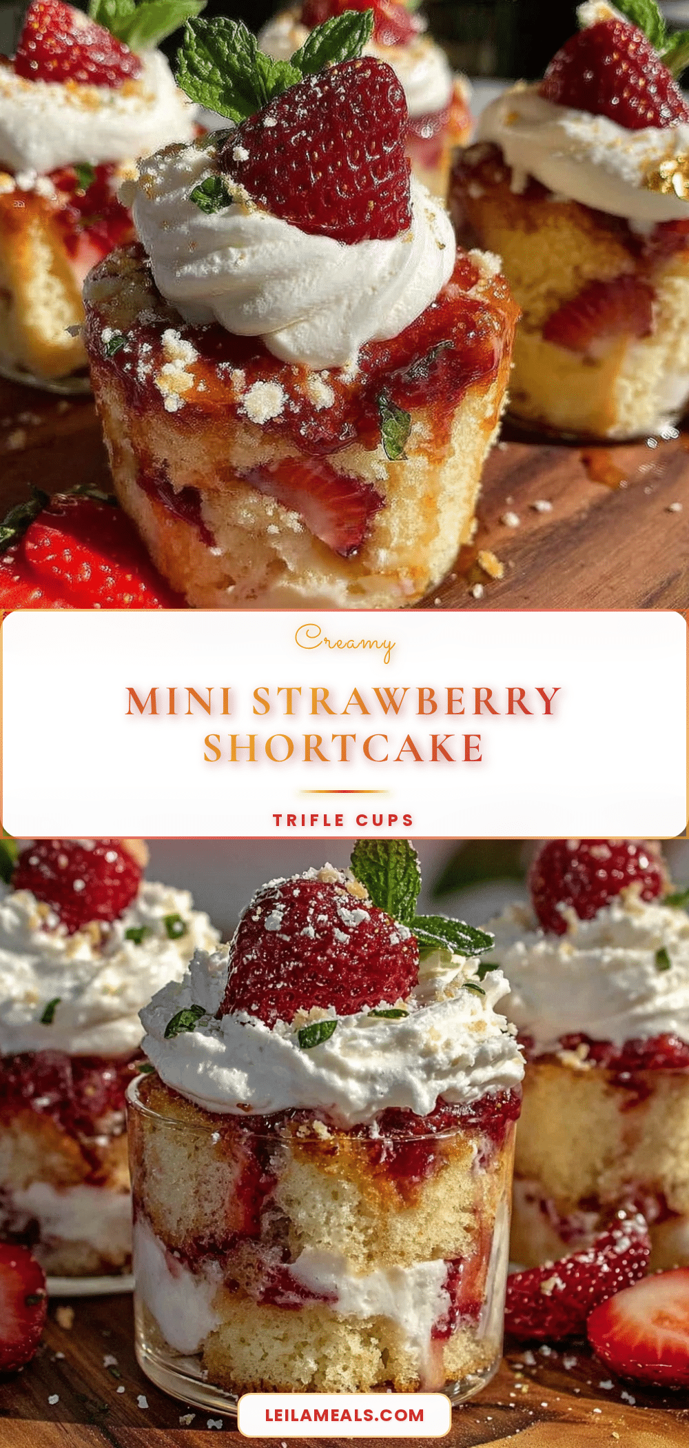 mini strawberry shortcake trifle cups recipe