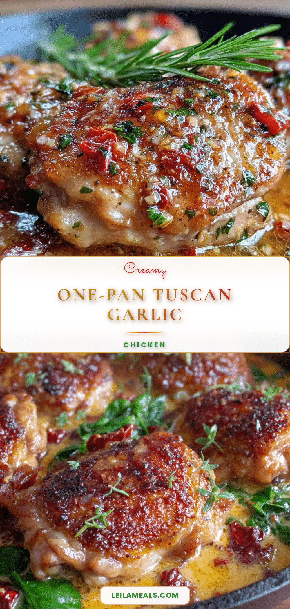 one-pan Tuscan garlic chicken skillet recipe