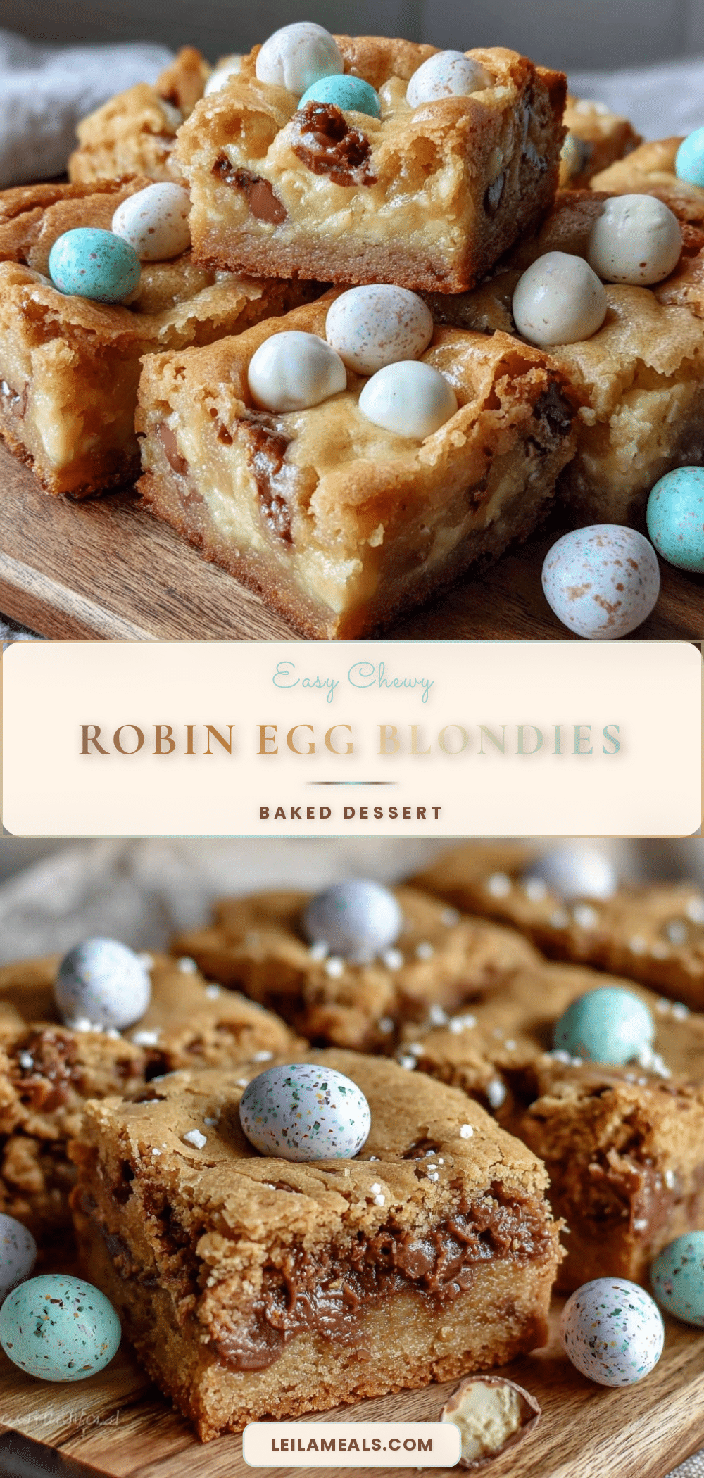 robin egg malted milk ball blondies recipe