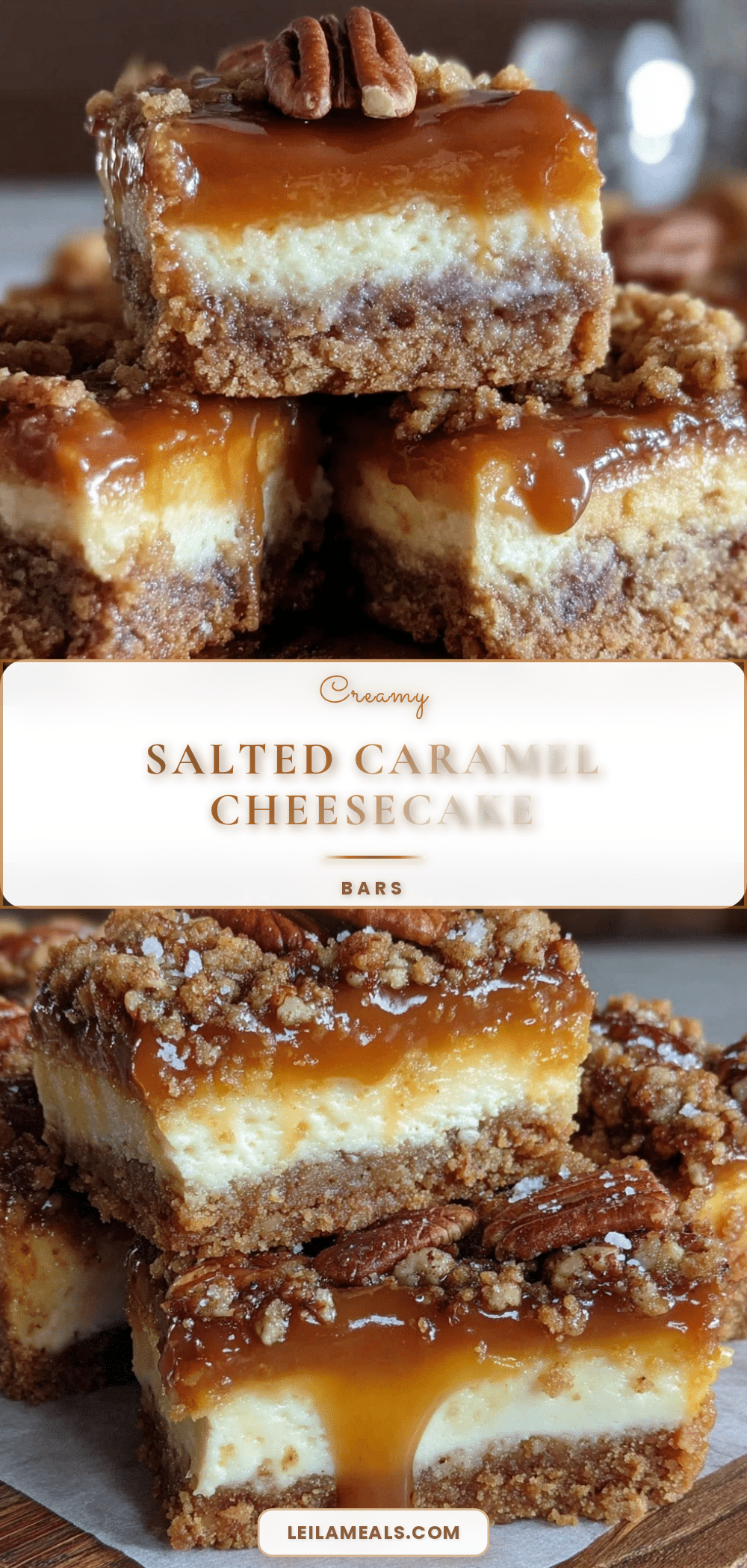 salted caramel cheesecake bars recipe