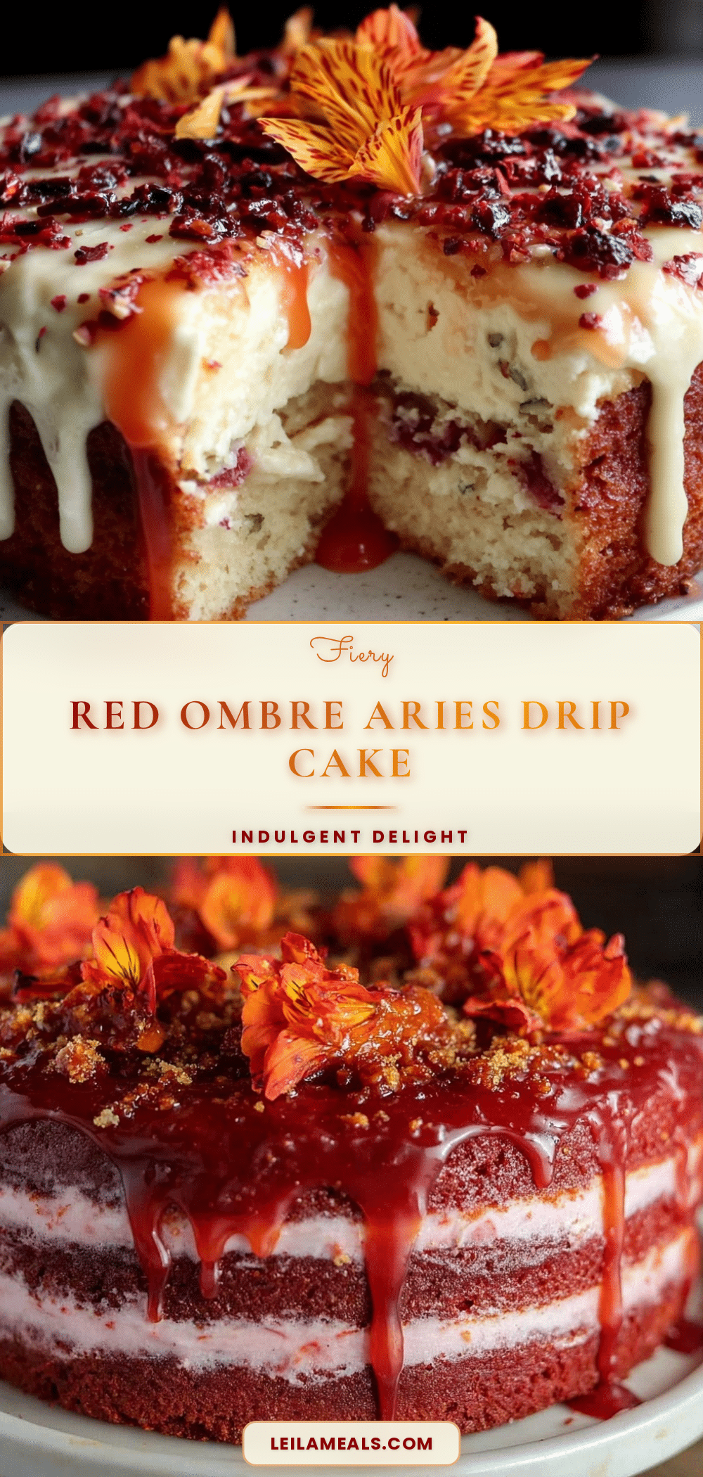 Aries Fire Drip Cake recipe