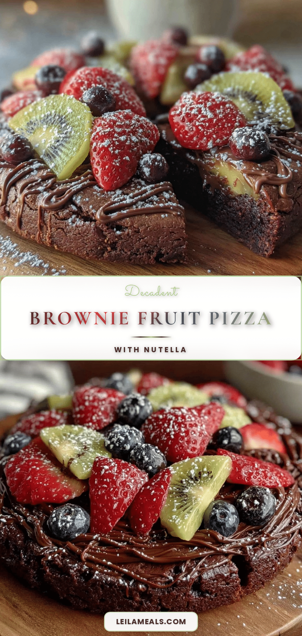 brownie fruit pizza with nutella recipe