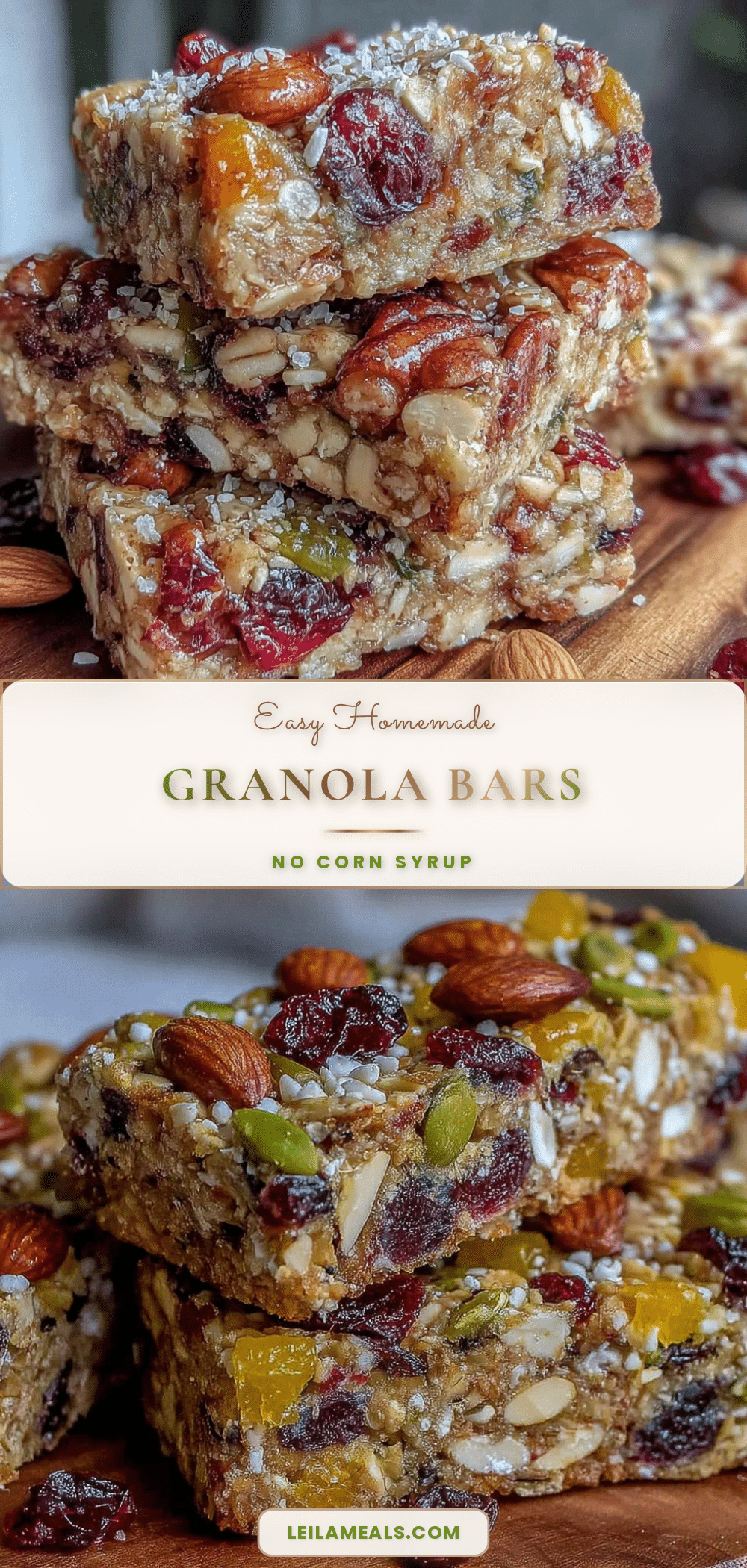 easy homemade granola bars without corn syrup recipe